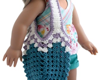 Beach Bag Crochet Pattern for 18" Dolls
