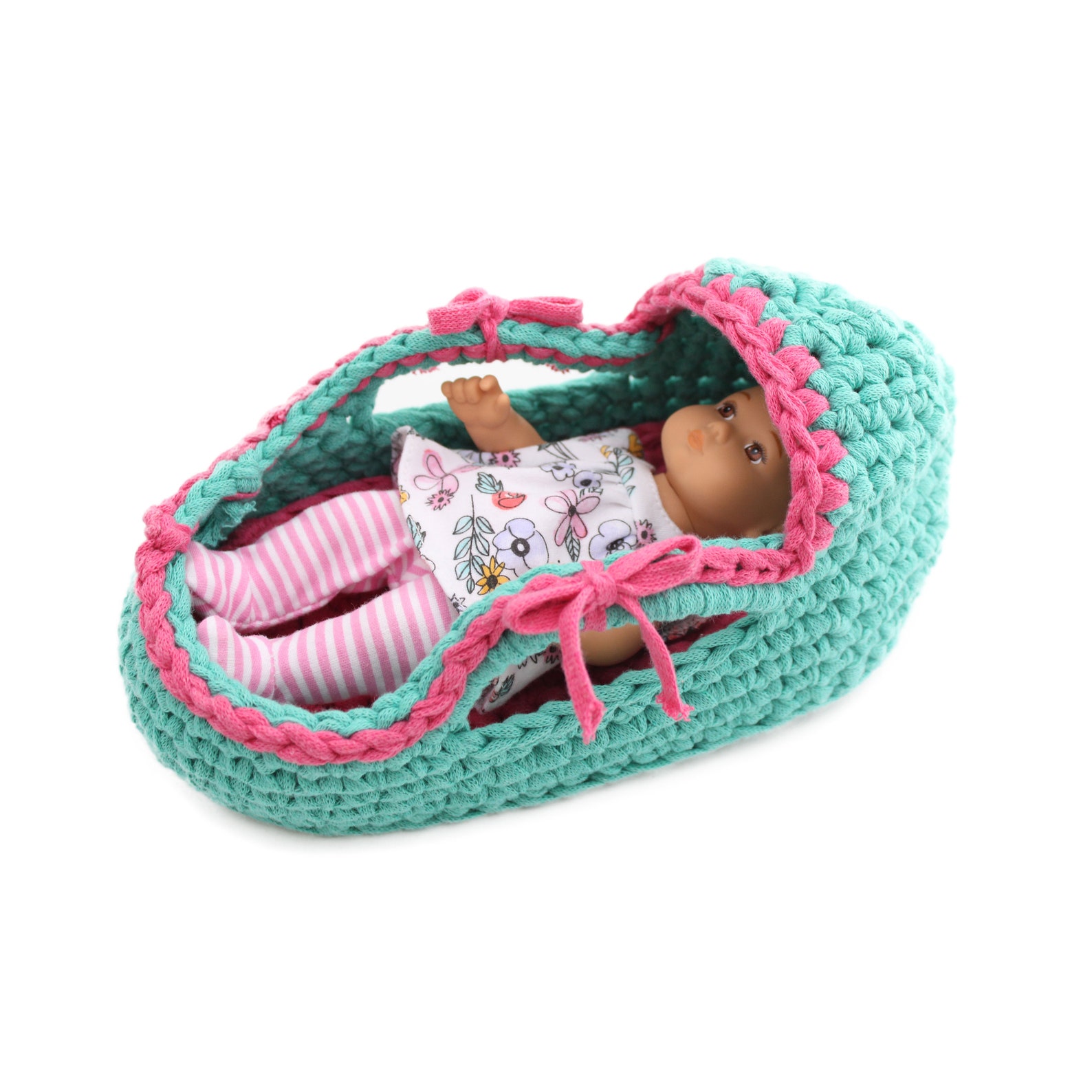 Download Now CROCHET PATTERN 8 Doll Baby Basket | Etsy