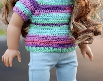 Häkelanleitung 18" Doll Classic Sweater