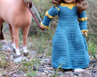 Crochet Pattern 18" Doll Medieval Princess Dress