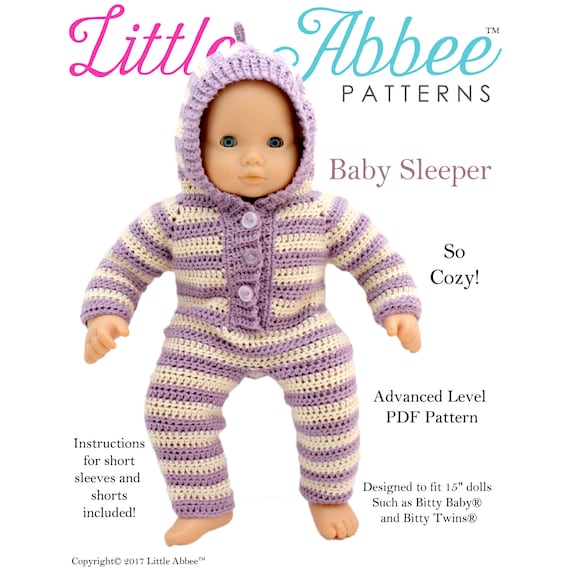 Crochet Pattern 15 Doll Baby Sleeper Crochet Pattern Etsy