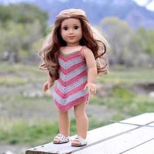 Doll Clothes Crochet Pattern 18&quot; Tropical Summer Top and Dress