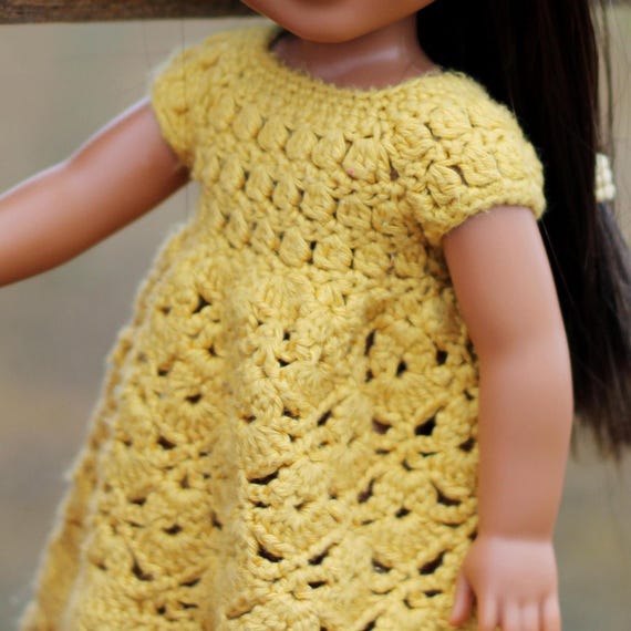 petal dress crochet pattern Little Abbee Spring Petal Dress Doll Clothes Pattern 18 inch American Girl Dolls