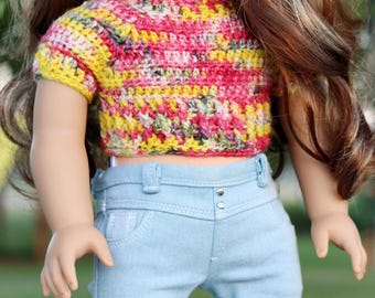 Häkelanleitung für 18" Doll Pink Sunset Sweater