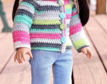 Herbst Hoodie Häkelanleitung für 18"Puppen