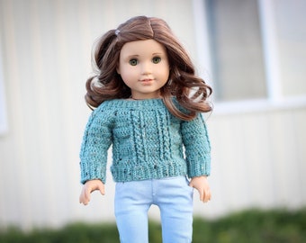 Download Now - CROCHET PATTERN 18" Doll Cable Sweater