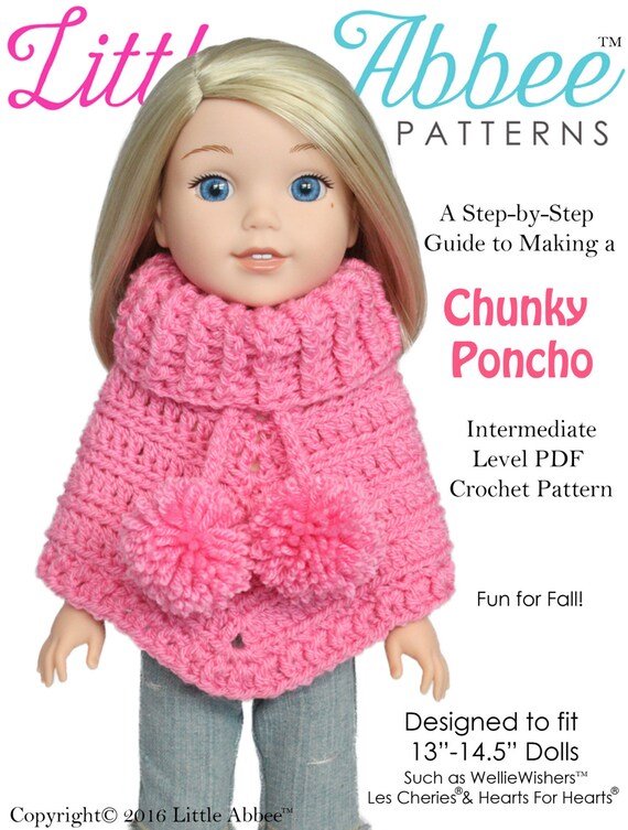 crochet doll poncho pattern