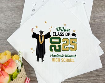 Personalized Graduation Napkins Class of 2025 - Custom Party Decor