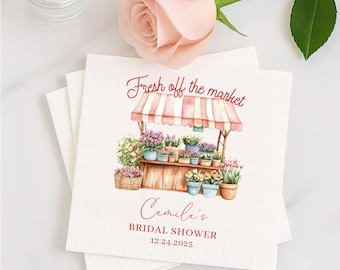 Fresh Off The Market Bridal Shower Napkins, Farmers Market Party Gifts