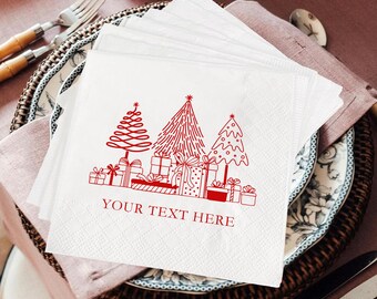 Gepersonaliseerde kerstcocktailservetten, servetten voor kerstfeestjes, servetten voor een vrijgezellenfeest, kerstfeest, tafeldecoraties