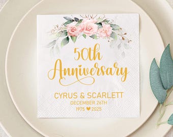 Personalized 50th Anniversary Cocktail Napkins,  Anniversary Gift For Her, We Still Do, Table Decorations