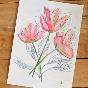 Eclosion Abstraite - Aquarelle originale  13 x 18 cm (sans encadrement)