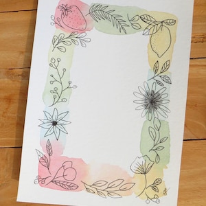 Acquerello "giardino luminoso" 13 x 18 cm (senza cornice), vero acquerello