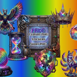 Pride Month Anime Clipart, Cel Shaded Fantasy RPG Rainbow PNG, Inclusive DnD Decal