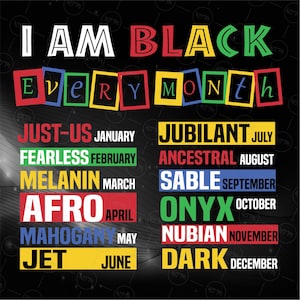 I'm Black Every Month SVG, Juneteenth Freedom Design, Black History Month gesneden bestand, Instant Download