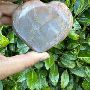 Peach Moonstone Heart Crystal Carving