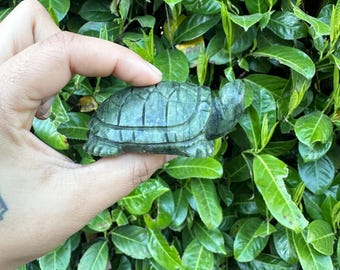 Serpentine Jade Turtle Crystal Carving