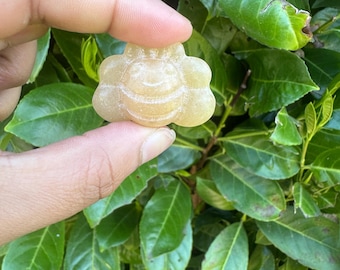 Orange Calcite Bumblebee Crystal Carving