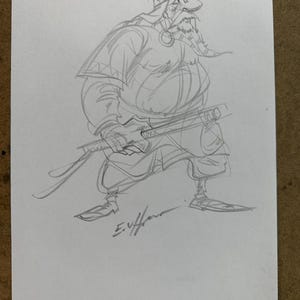 Gallic Warrior – Original Pencil Sketch by Utkan Gorguc – One of a Kind Drawing - Dynamic Male Figure