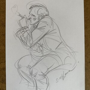 Sorrowful and Hopeless – Original Pencil Sketch by Utkan Gorguc – One of a Kind Drawing - Dynamic Male Figure