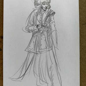 Young Prince – Original Pencil Sketch by Utkan Gorguc – One of a Kind Drawing - Dynamic Male Figure