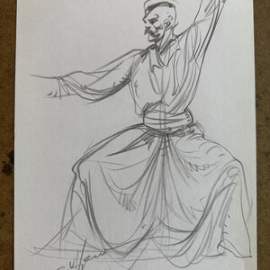 Martial Master – Original Pencil Sketch by Utkan Gorguc – One of a Kind Drawing - Dynamic Male Figure