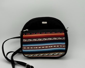 Handmade Andean Crossbody Bag | Small Suede Shoulder Purse