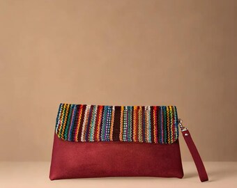 Handwoven Andean Textile Clutch - Wallet Style Evening Bag