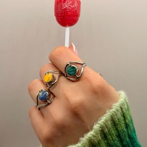 Reversible Alpaca Silver Ring – Handmade Adjustable Double-Sided Stone Jewelry – Artisan Gift from Peru image 3