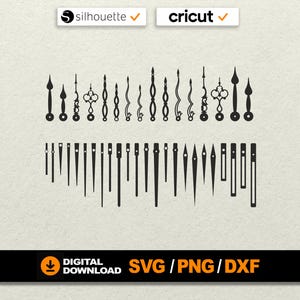 Clock Hands SVG Vector Bundle, Laser Cut Files (Digital Download)