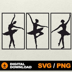 Ballerina SVG, Ballerina Clipart, Dancer svg Ballerina Bundle PNG, Ballet Dancer, File for laser cut cnc silhouette cricut glowforge eps cdr