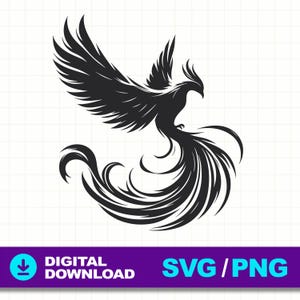 Phoenix Svg, Phoenix Clipart, Phoenix Cricut, Phoenix bundle, Phoenix Vector, Phoenix Bird File for laser cut, cricut, silhouette, glowforge
