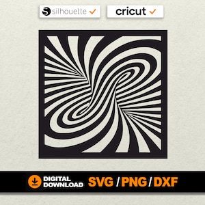 lllusion Decor Svg, Optical illusion svg, Eye delusion ilusion, wall decor, File for laser cut cnc silhouette cricut glowforge png eps cdr