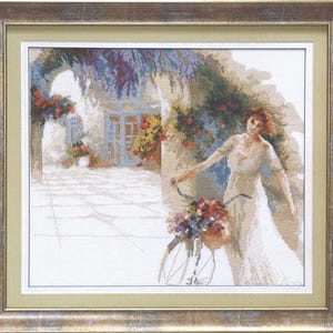 Counted Cross-Stitch Kit – A Girl with Flowers by Charivna Mit A-212. Summer Embroidery Pattern with Woman