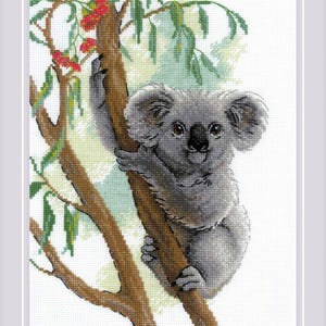 Kit per punto croce contato - Koala. Schema di ricamo di animale di Riolis 2082