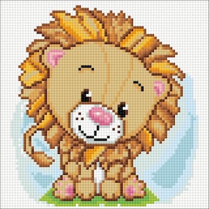 Diamond Painting Kit – Leo by Crafting Spark CS2709. Lion Design for Cute and Easy Animal Craft Projects and DIY Art