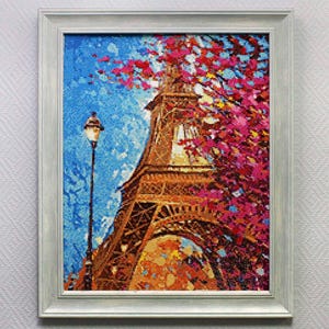 Diamond Painting Kit - Paris by Crafting Spark CS714. Eiffel Tower and Autumn Embroidery Pattern. DIY Travel Craft for Home Decor