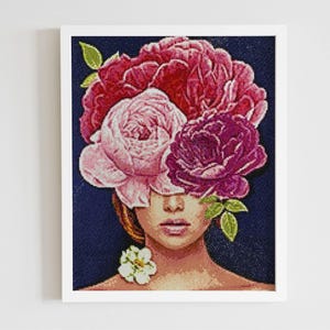 Diamond Painting Kit – Flower Harmony by Crafting Spark CS2524. Floral Pattern for Peaceful Home Decor and Relaxing DIY