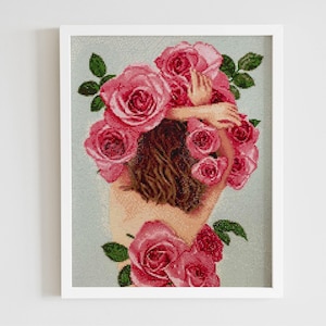 Diamond Painting Kit – Flower Tenderness by Crafting Spark CS2523. Floral Design for Artistic DIY Projects and Beautiful Home Decor