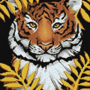 Diamond Painting Kit - Golden Tiger by Crafting Spark CS2722. Majestic Tiger Embroidery Pattern. DIY Animal Craft for Home Decor