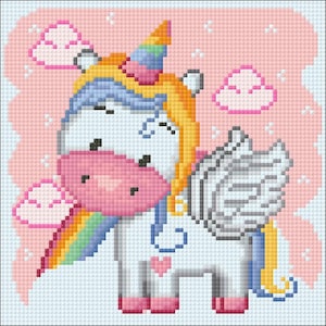 Diamond Painting Kit – Rainbow Unicorn by Crafting Spark CS2703. Magical Unicorn with Rainbow Hair for DIY Craft Projects
