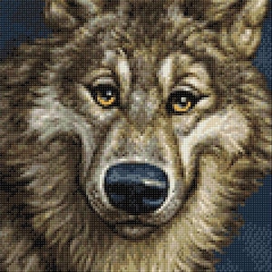 Diamond Painting Kit – Wolf by Crafting Spark CS2574. Majestic Wolf Portrait for Nature Lovers, DIY Wild Animal Art 11.8x15.8 inches