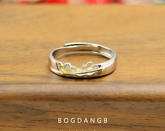 Sweet honeycomb couples ring men and women to a ring women's S925 silver open ring