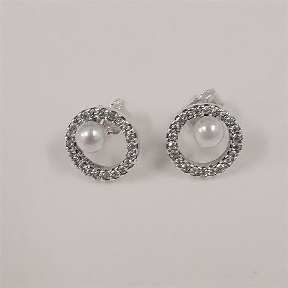 Pandora Treated Freshwater Cultured Pearl Pavé Halo Stud