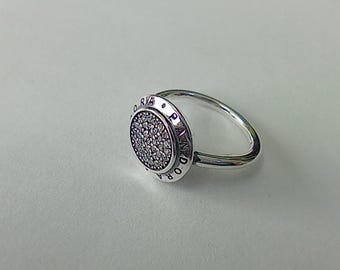 pandora signature pave ring, clear cz  s925