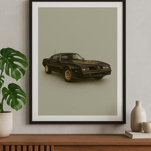 Pontiac Firebird Trans Am Poster – Vintage Muscle Car Print, Digital Download Wall Art, Garage Decor Gift