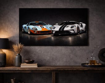 Ford GT Heritage Print – GT40 Gulf Livery, Le Mans Race Car (digital ...