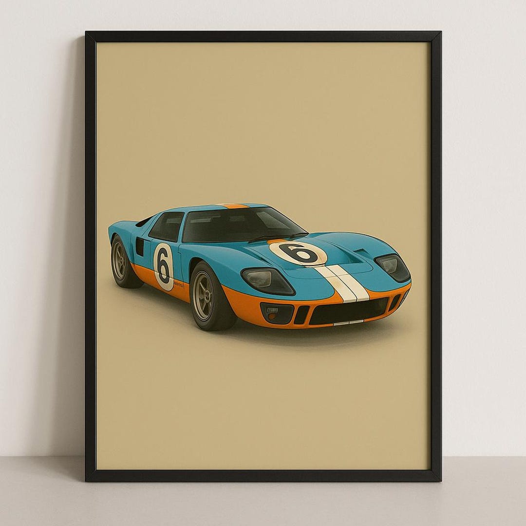 Plakat Ford GT40 Le Mans – Gulf Racing – Grafika ścienna Z Motywem ...