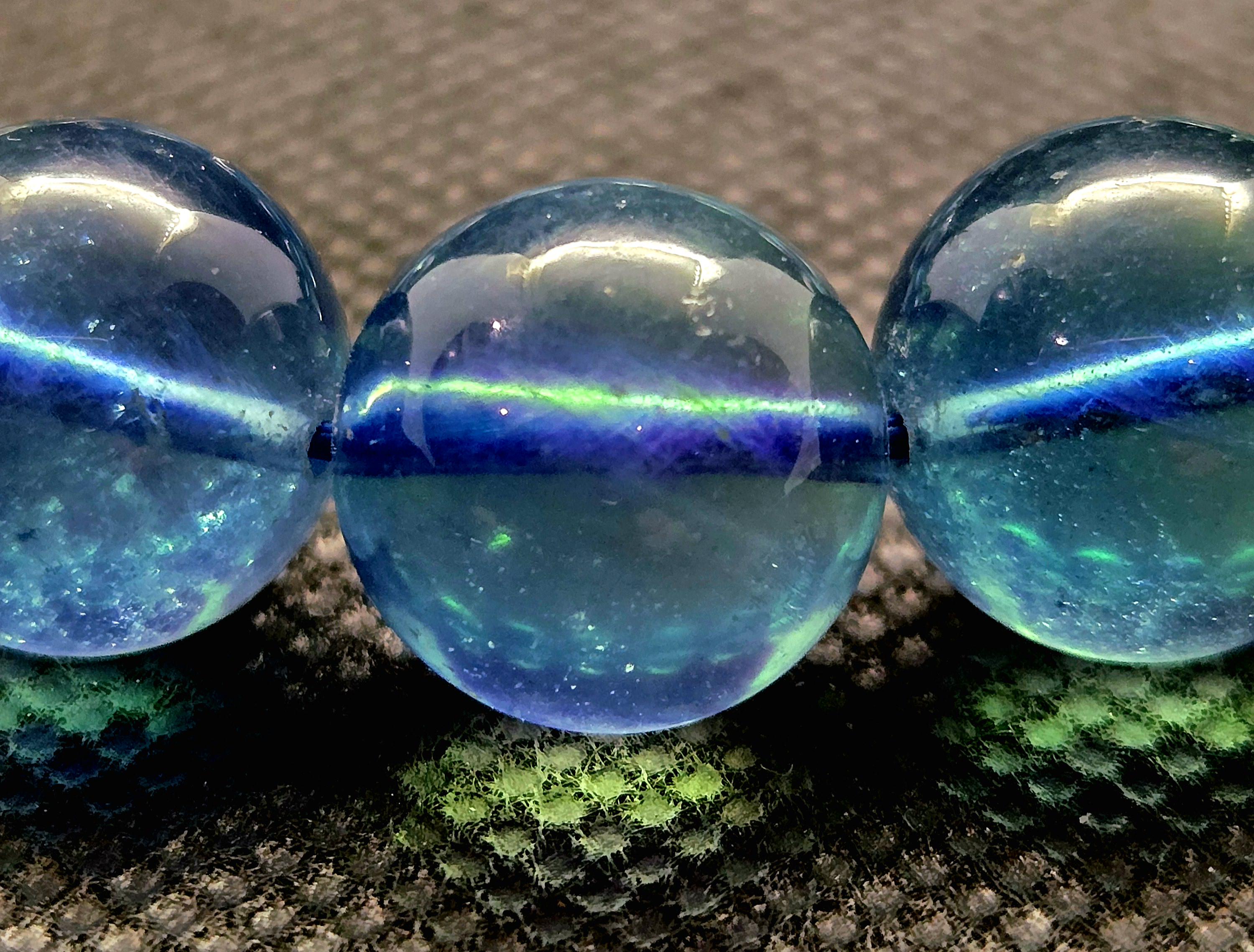 アクアマリンブレスレット 13 mm ビーズ | オーシャンブルー