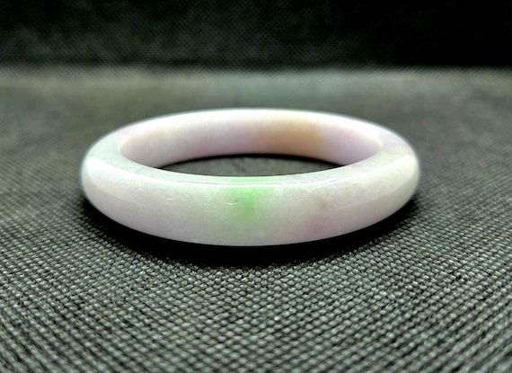 翡翠バングル 超稀有 高氷種 三彩色　淡い紫x湖青色x薄い緑　約59mm 3色翡翠バングル | 紫 | 緑 | 黄 | 55 mm | グレードA | 真正性認定